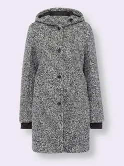 Veste longue aspect laine