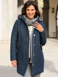 Veste longue capuche amovible grâce à une glissière