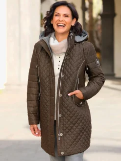 Veste longue capuche amovible grâce à une glissière