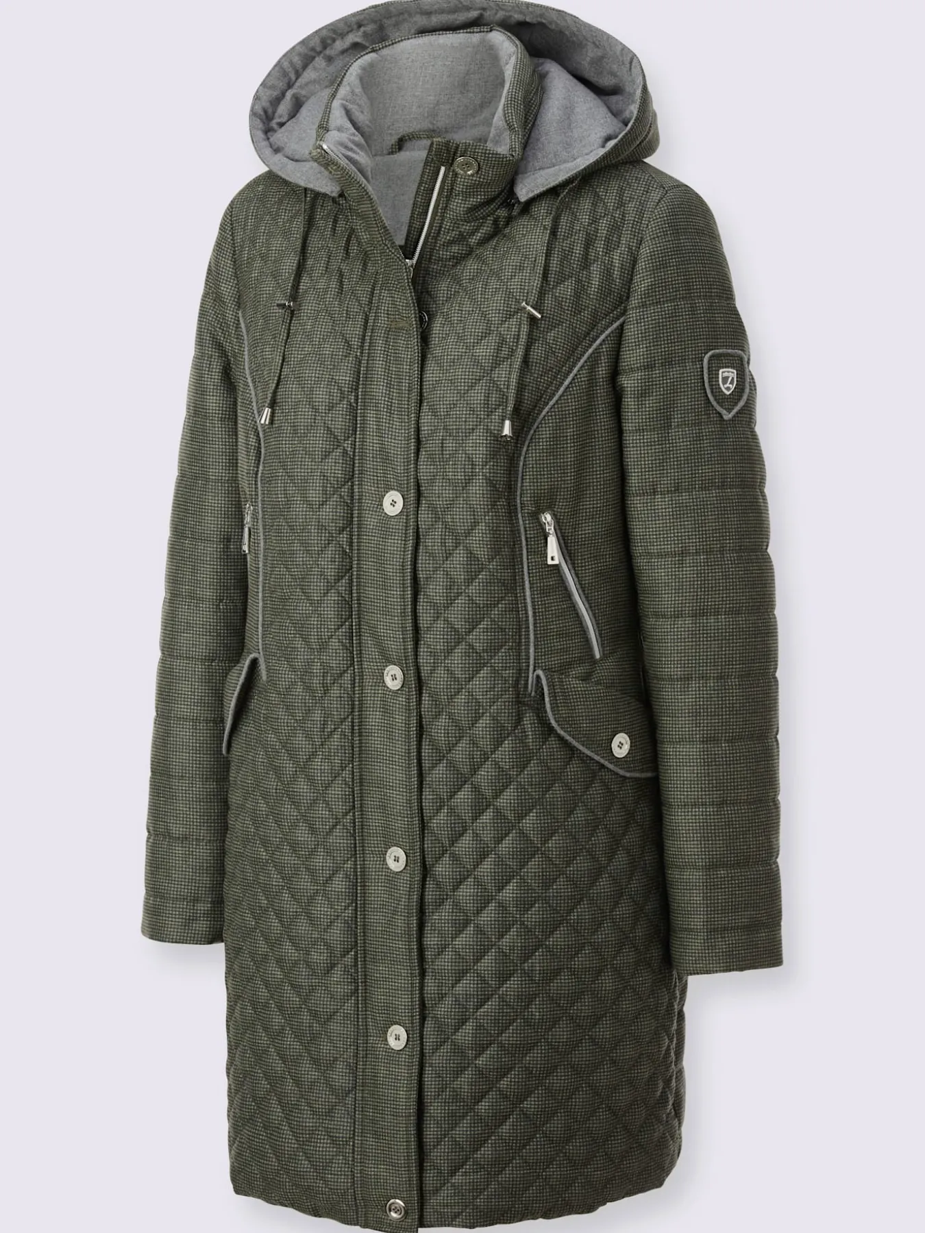 Veste longue capuche amovible grâce à une glissière