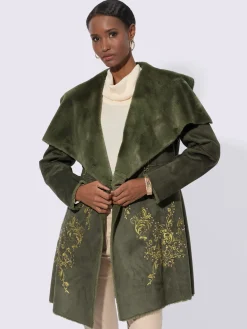 Veste longue doublure imitation fourrure