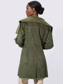 Veste longue doublure imitation fourrure