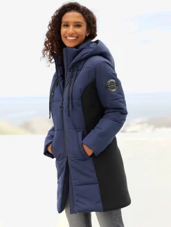 Veste longue empiècements latéraux affinants