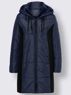 Veste longue empiècements latéraux affinants