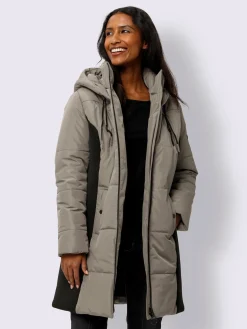Veste longue empiècements latéraux affinants