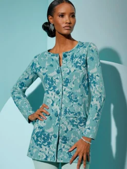 Veste longue en tricot 30% laine vierge