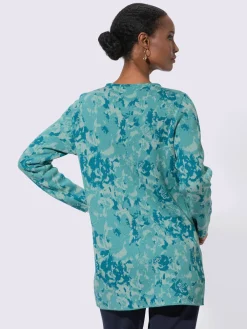 Veste longue en tricot 30% laine vierge