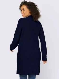 Veste longue en tricot 2 poches plaquées