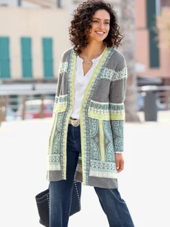 Veste longue en tricot avec coton