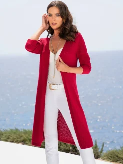 Veste longue en tricot coupe longue
