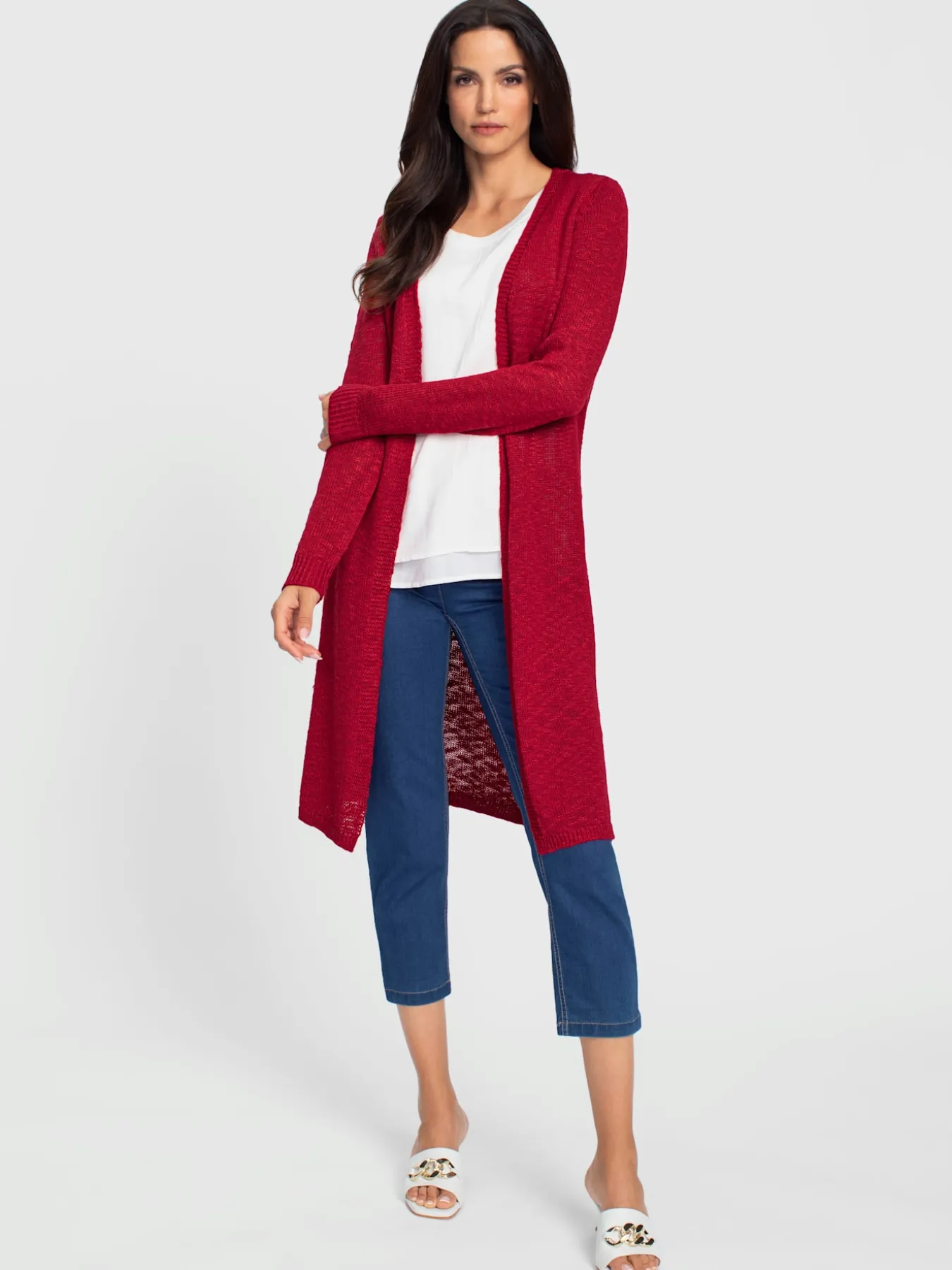 Veste longue en tricot coupe longue