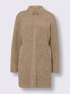 Veste longue en tricot col montant tendance