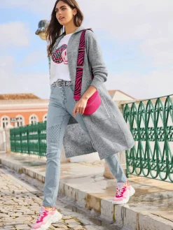 Veste longue en tricot coupe longue mode