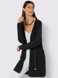 Veste longue en tricot mélange de lyocell et de viscose de qualité