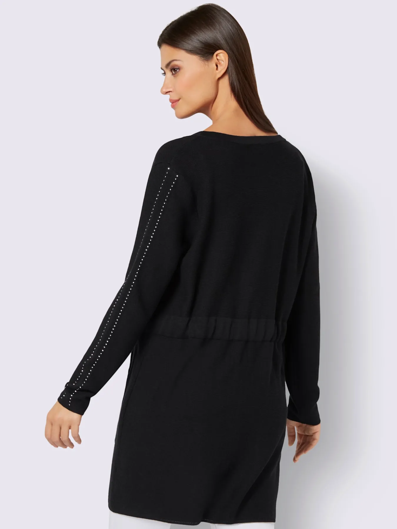 Veste longue en tricot mélange de lyocell et de viscose de qualité