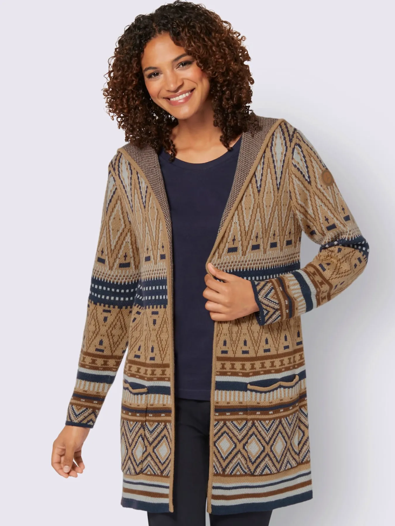Veste longue en tricot toucher doux