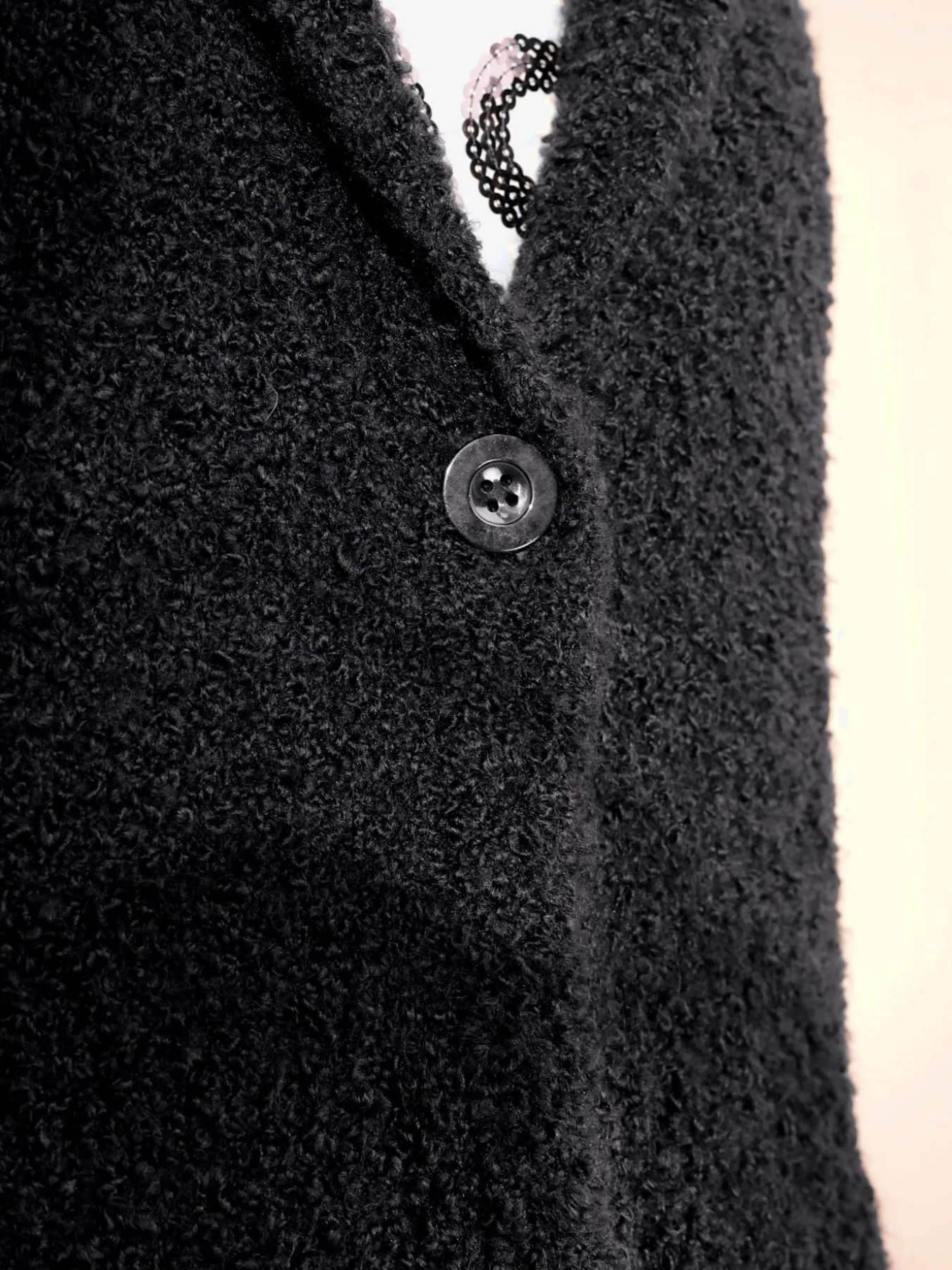 Veste longue en tricot tricot bouclé