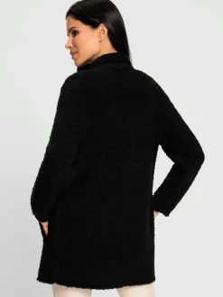 Veste longue en tricot tricot bouclé