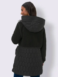 Veste longue superbe mélange de matières