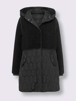 Veste longue superbe mélange de matières