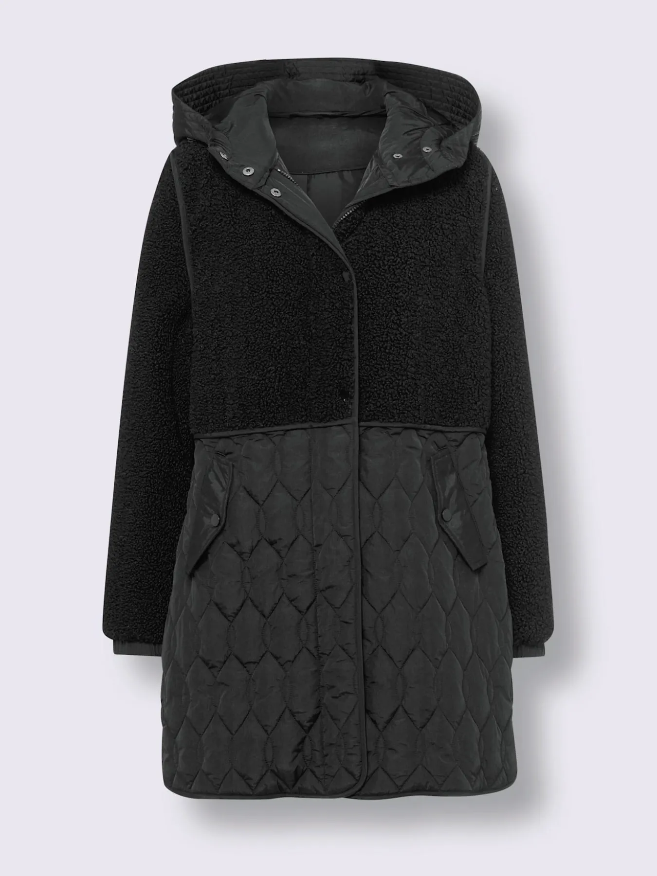 Veste longue superbe mélange de matières