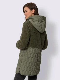 Veste longue superbe mélange de matières