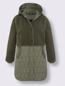 Veste longue superbe mélange de matières