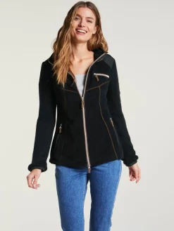 Veste polaire mélange polaire et tricot