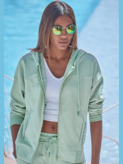 Veste sweat à capuche effet délavé
