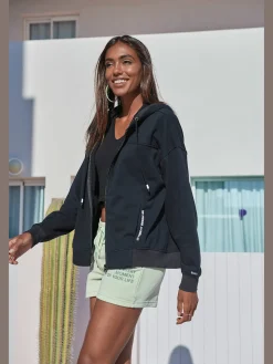 Veste sweat à capuche effet délavé