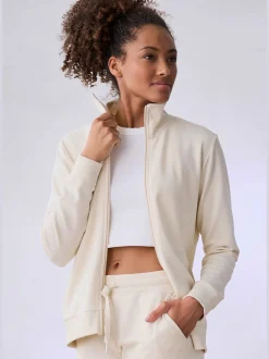 Veste sweat basique, logo imprimé et broderie