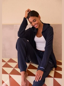 Veste sweat tendance à la structure côtelée