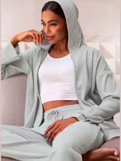 Veste sweat tendance à la structure côtelée