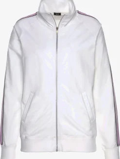 Veste sweat veste à col montant et rayures