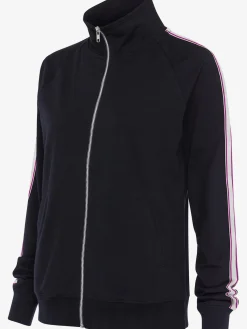 Veste sweat veste à col montant et rayures