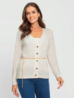 Veste tricot 2 en 1 livré avec ceinture-chaîne décorative