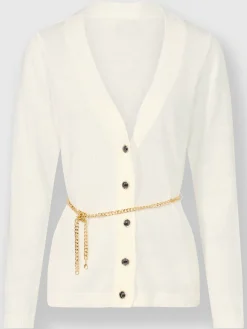Veste tricot 2 en 1 livré avec ceinture-chaîne décorative
